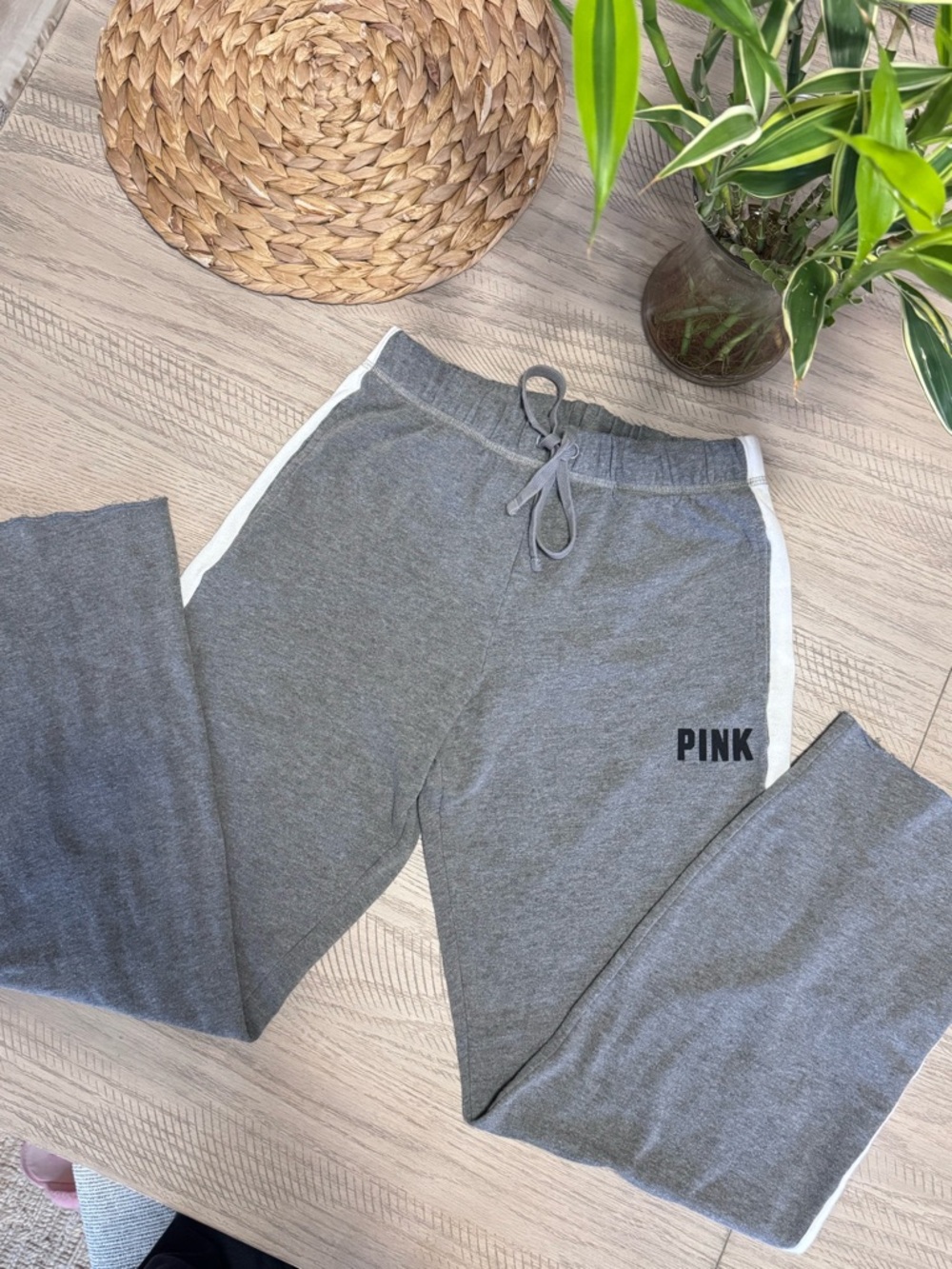 SMALL Pink Victoria's Secret Gray Cozy Sweatpants